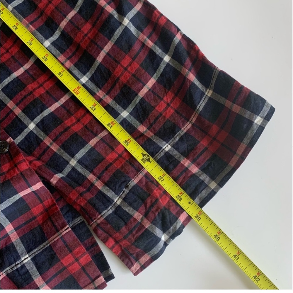 AllSaints Spitalfields Plaid Dress Size 12 Red Blue Sleeveless Button Front